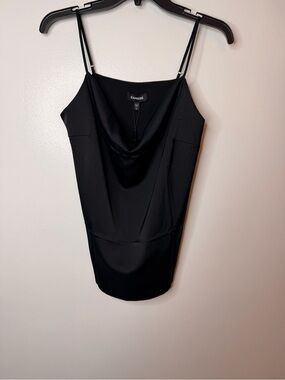 Express Black Satin Cowl Neck Camisole